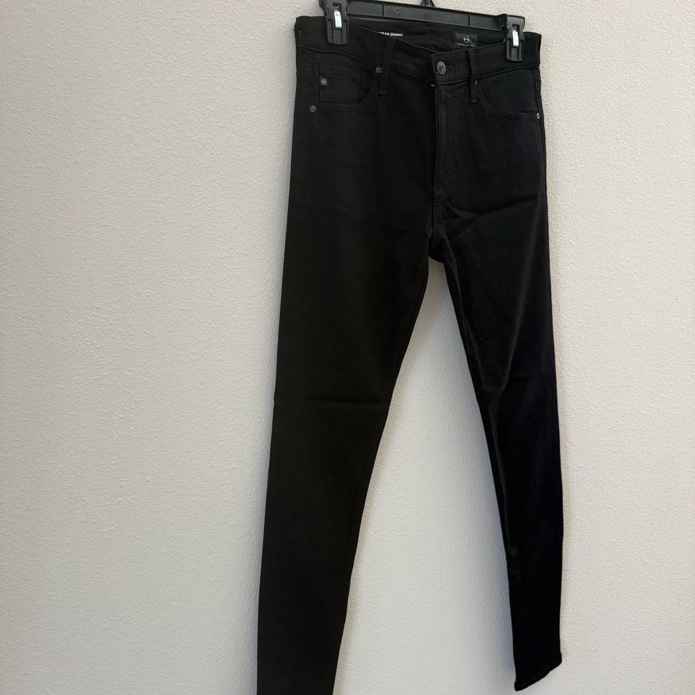 AG Adriano Goldschmied The Farrah Skinny Jet Black High Rise Jeans 27